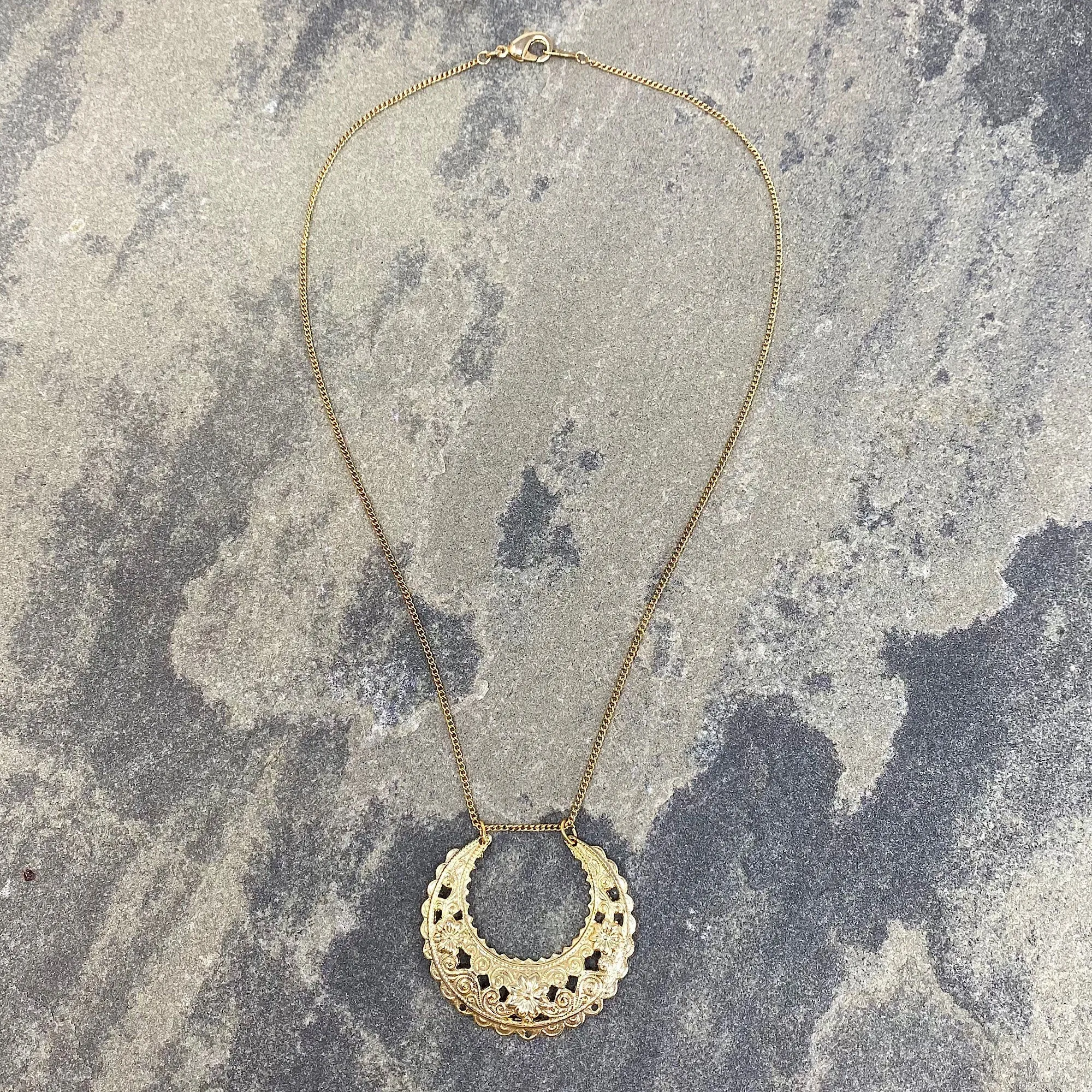 DANBY gold half moon pendant