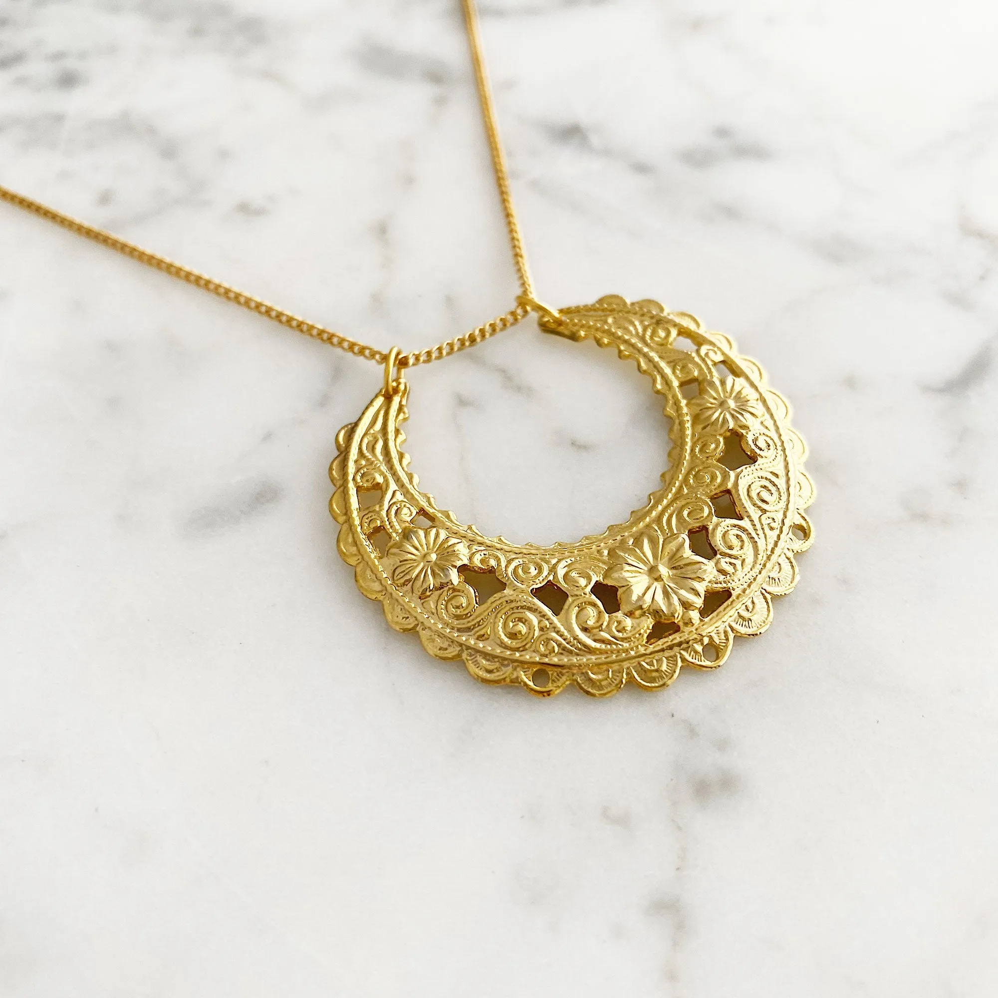 DANBY gold half moon pendant