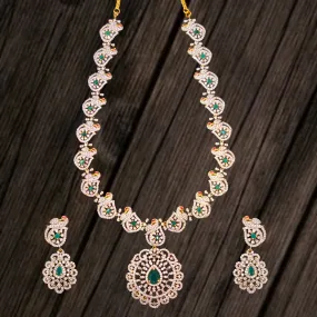 Discover the Enchanting Peacock American Diamonds Necklace Set by Asp Fashion Jewellery