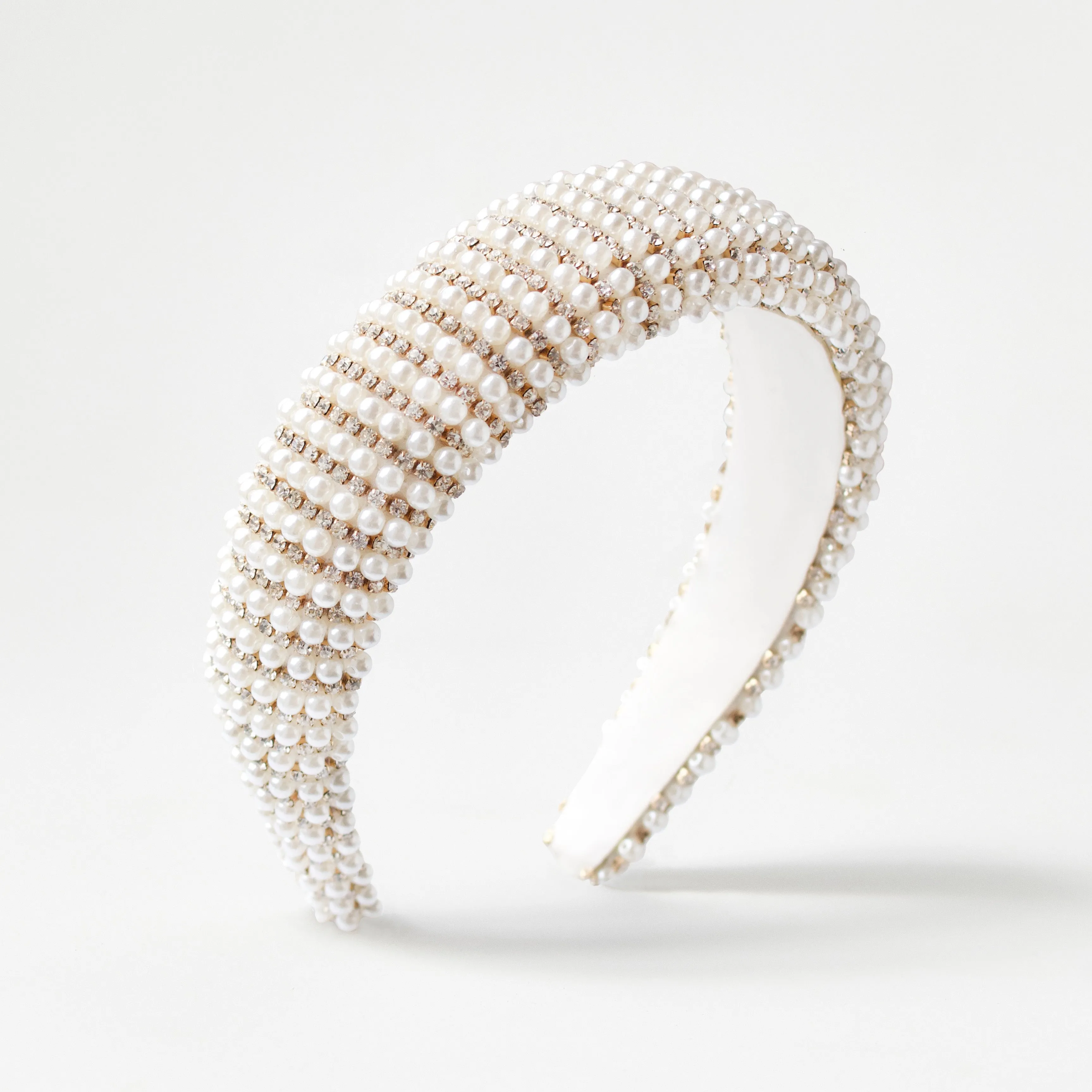 Elodie Pearl & Crystal Embellished Wide Headband