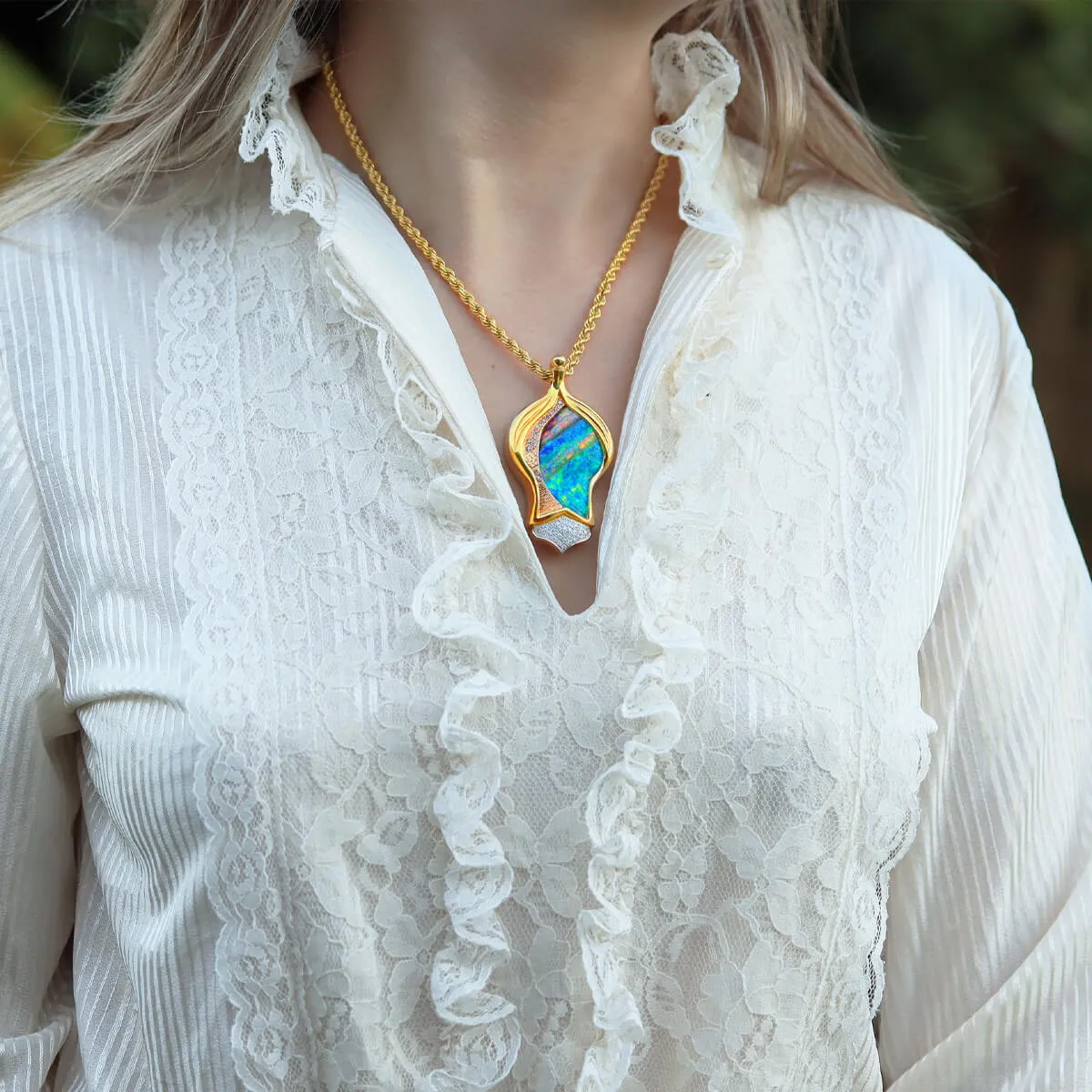 'Emblem of the Outback' Boulder Opal Necklace