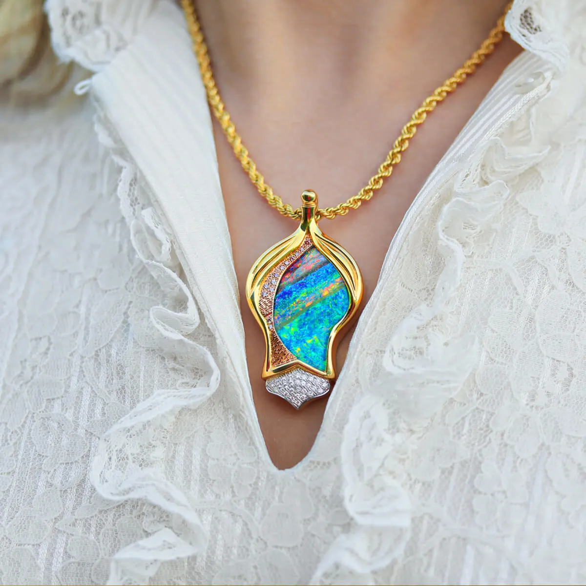 'Emblem of the Outback' Boulder Opal Necklace