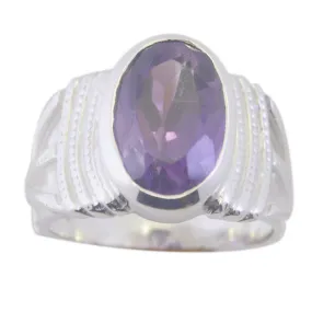 Exporter Stone Amethyst Sterling Silver Ring 925 Sterling Silver