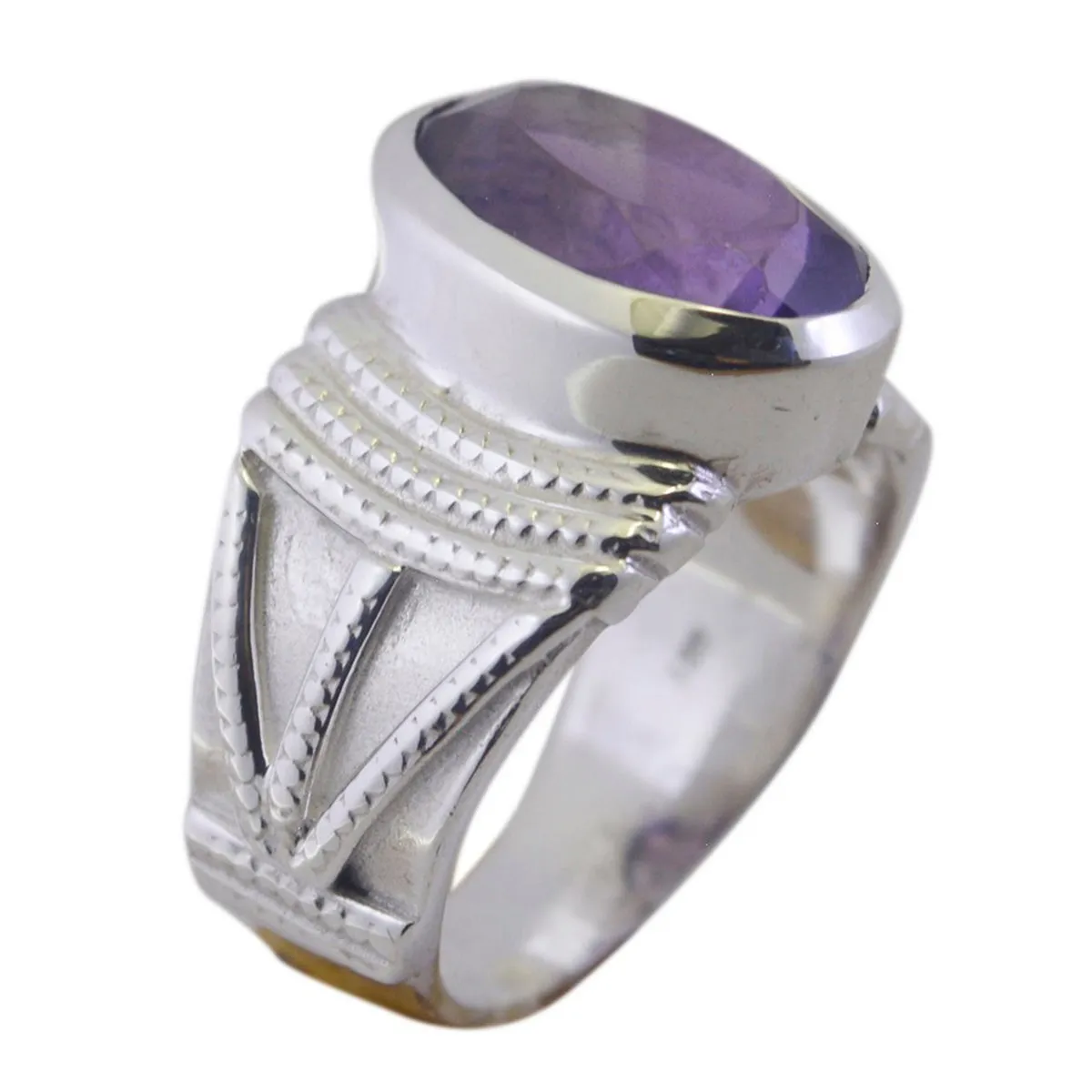 Exporter Stone Amethyst Sterling Silver Ring 925 Sterling Silver