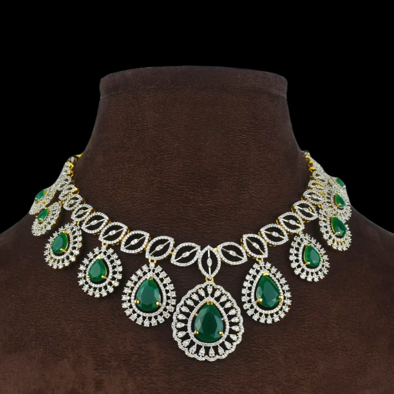 Fascinating American Diamond Necklace Set By Asp Fashion Jewellery