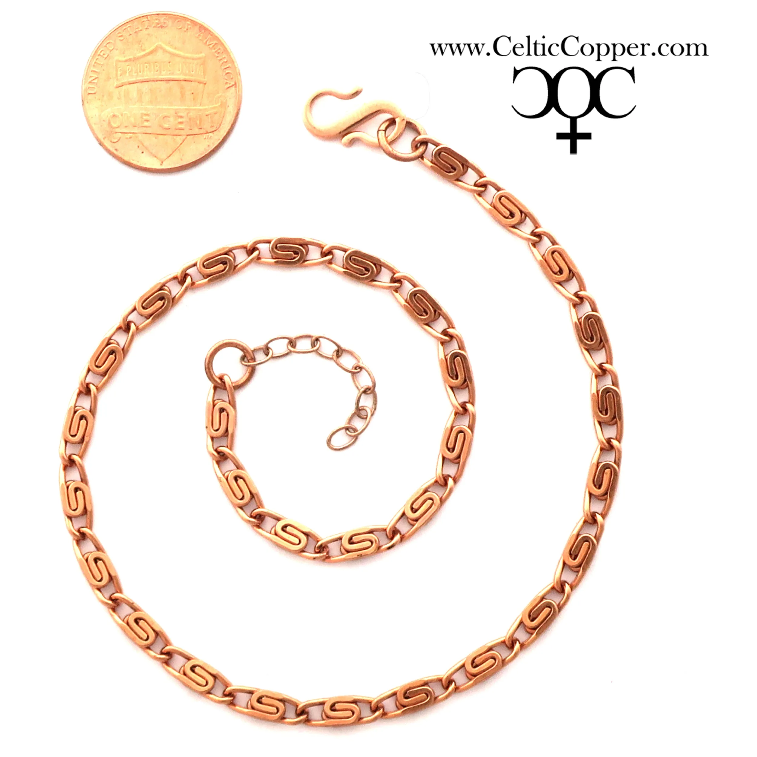 Fine Copper Celtic Scroll Chain By The Foot FCC61 Solid Copper Unfinished Bulk Chain Supplies For Copper Jewelry Making