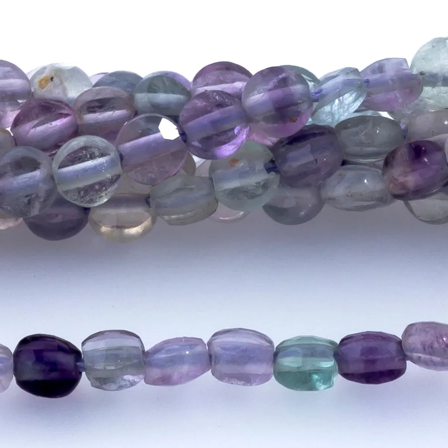 Fluorite 2mm Coin Faceted - 15-16 Inch