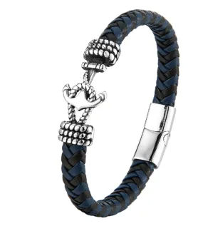 Fresh Accessories - Unisex Leather Bracelet Blue Anchor