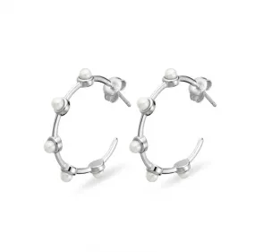 Freshwater Pearl hoop stud earrings small