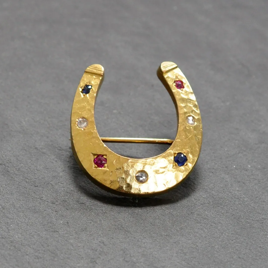 Gem Set Horse Shoe Brooch