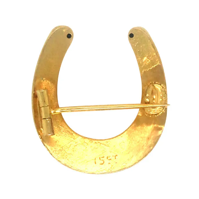 Gem Set Horse Shoe Brooch