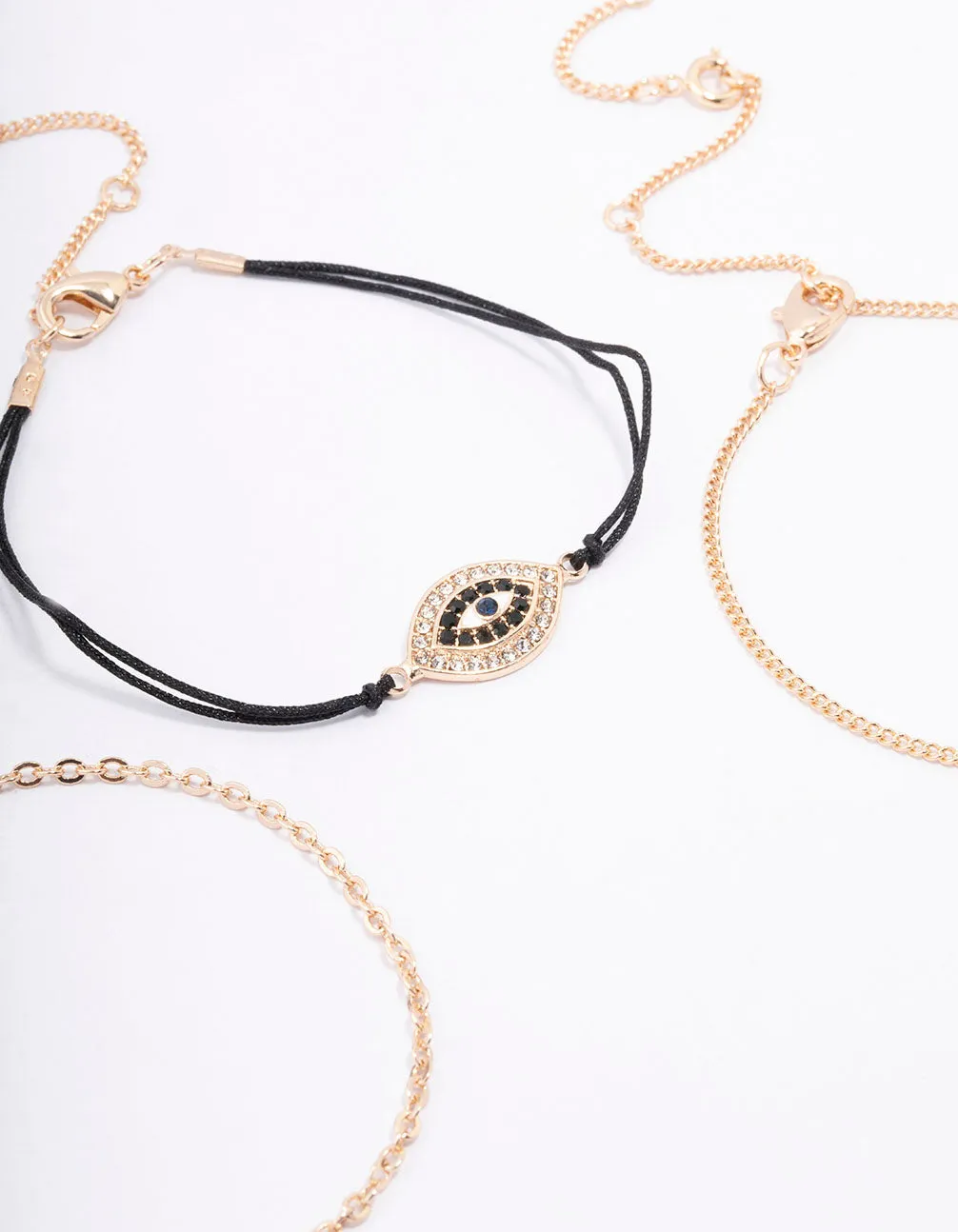 Gold Evil Eye Bracelet & Anklet 4-Pack