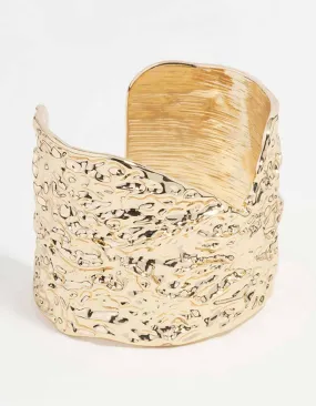 Gold Textured Multi Wrist Cuff