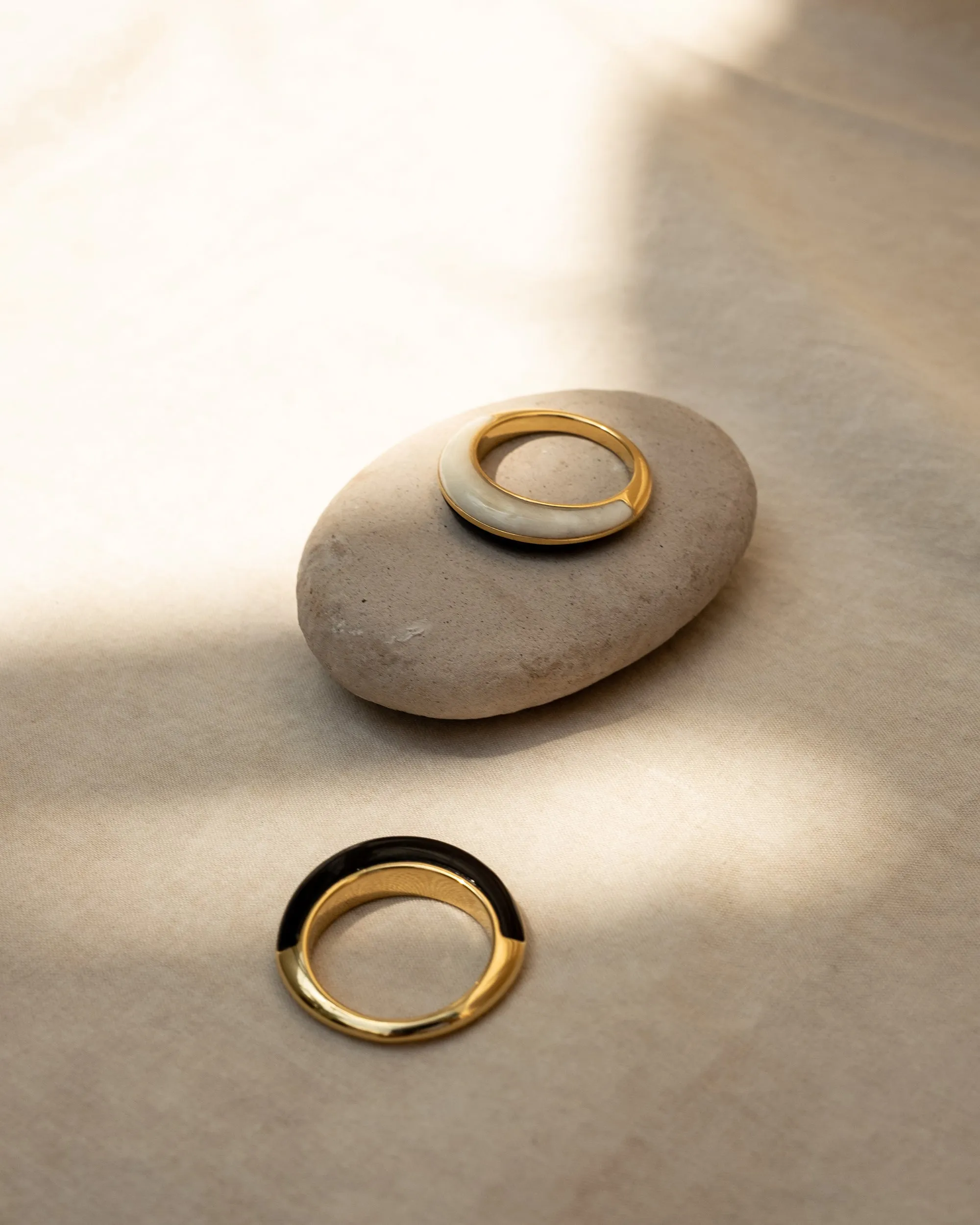 Gold-Vermeil bone & horn ring / DISC