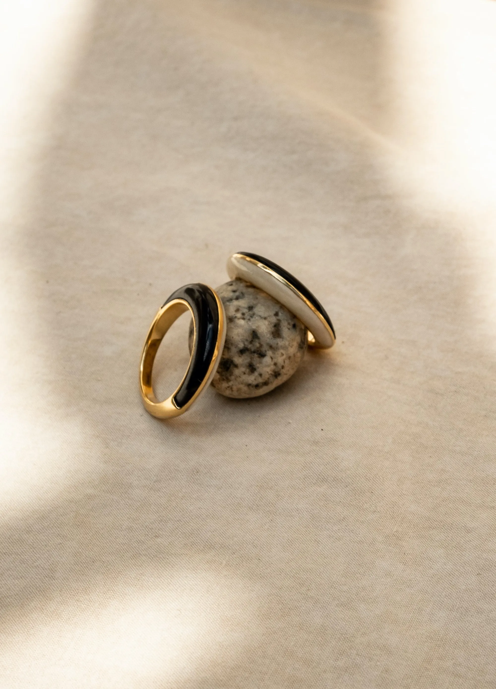 Gold-Vermeil bone & horn ring / DISC