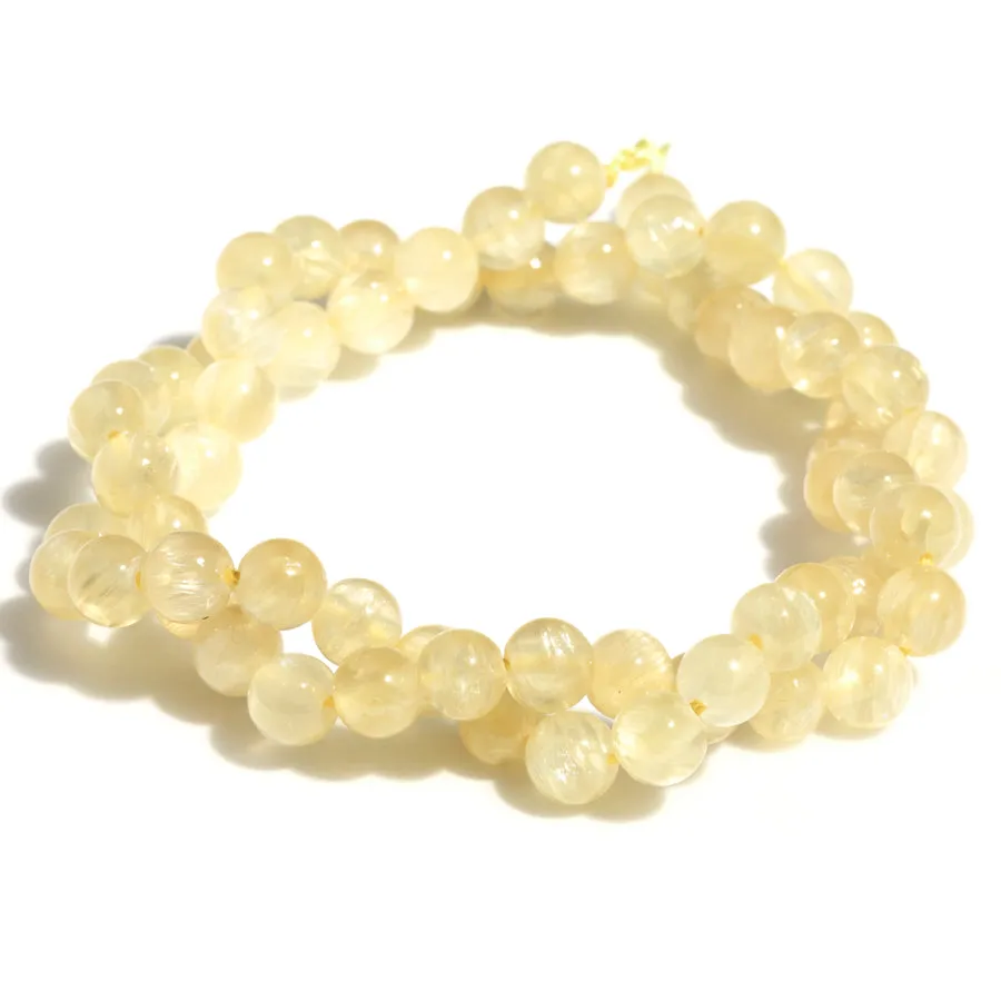 Golden Selenite 6mm Round - 15-16 Inch all