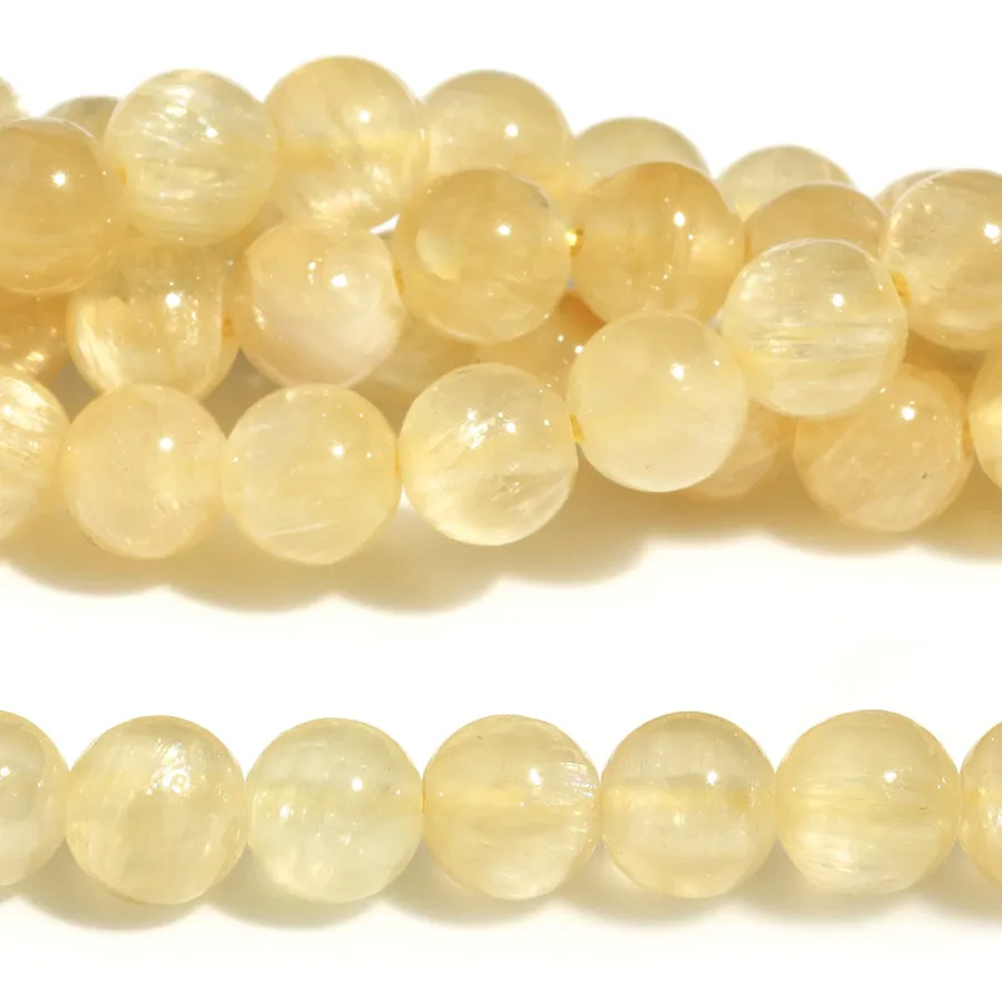 Golden Selenite 6mm Round - 15-16 Inch all