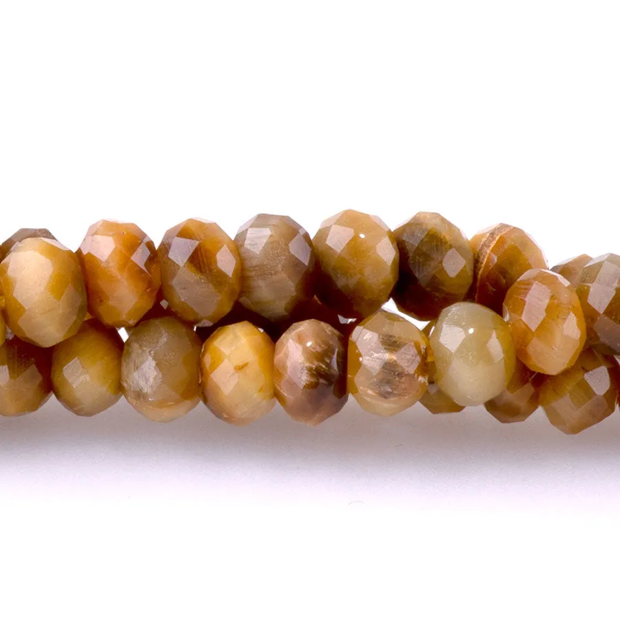 Golden Tiger Eye Faceted 4x6mm Rondelle - 15-16 Inch