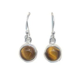 Golden Tigers Eye Stone drop earrings round