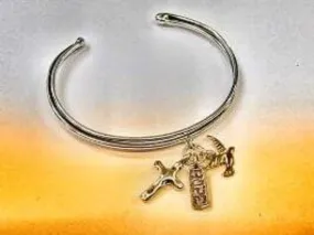 Hope Charms Christian Bracelet with Cross Dove and Hope charm