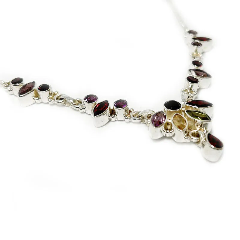 Irdra Amethyst Quartz Garnet Necklace