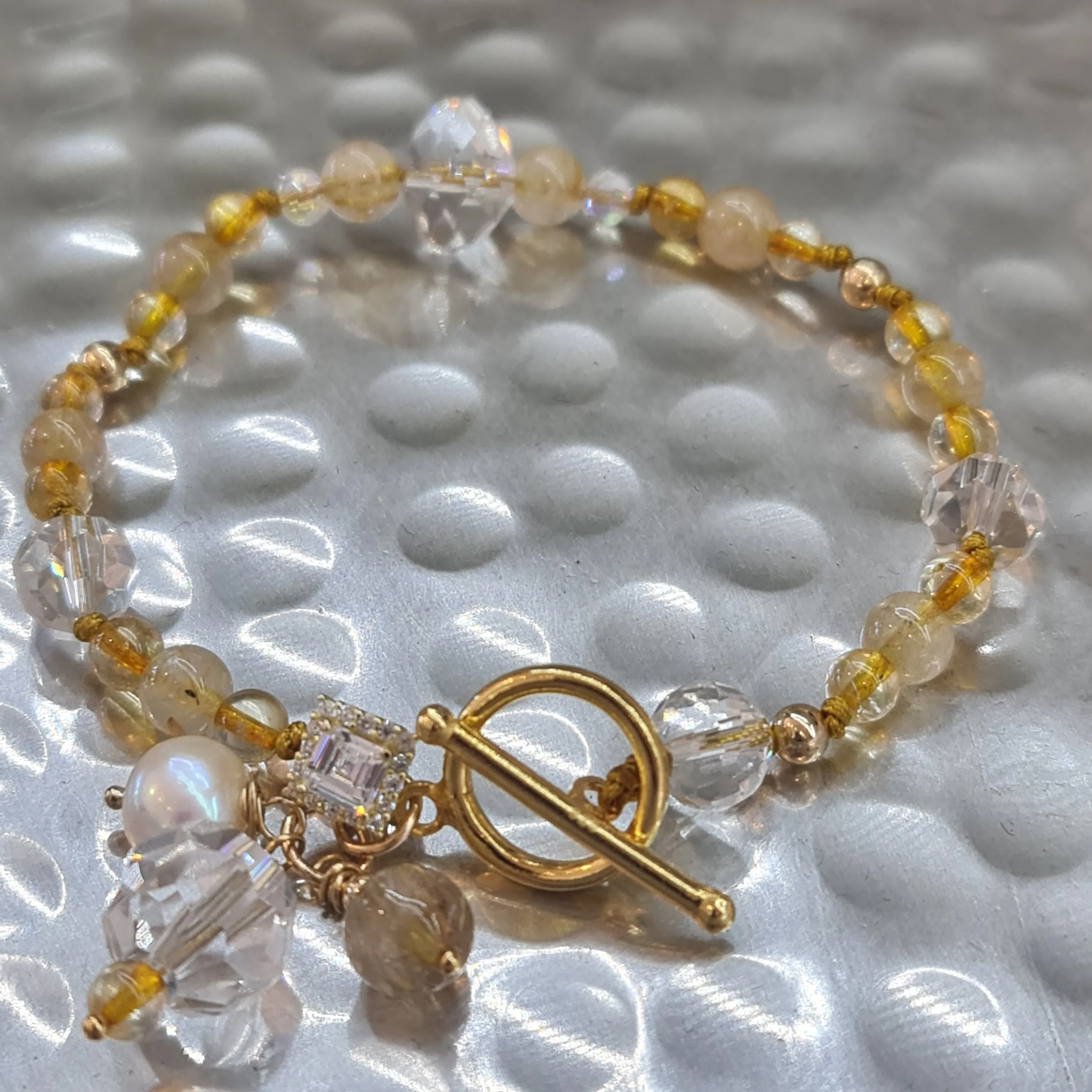 Joy Crystal Citrine Stone and Gold bracelet