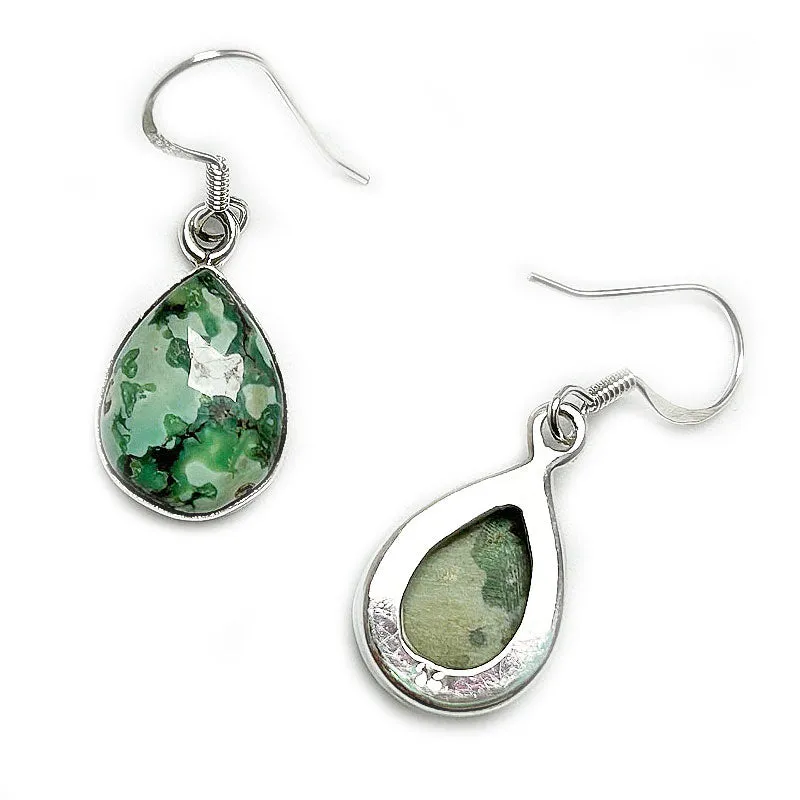 Kang Turquoise Teardrop Silver Earrings