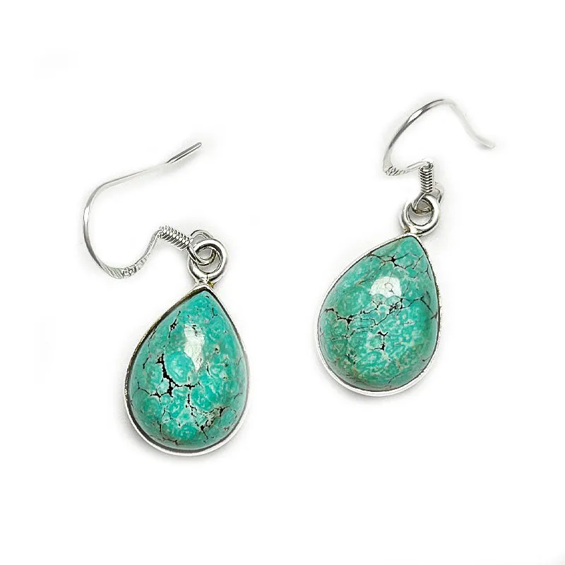 Kang Turquoise Teardrop Silver Earrings