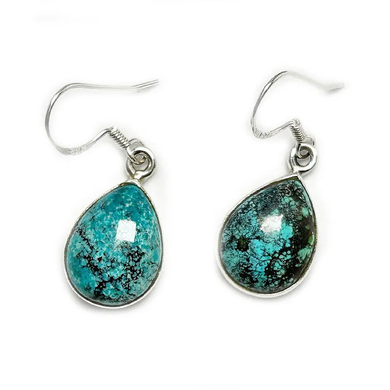 Kang Turquoise Teardrop Silver Earrings