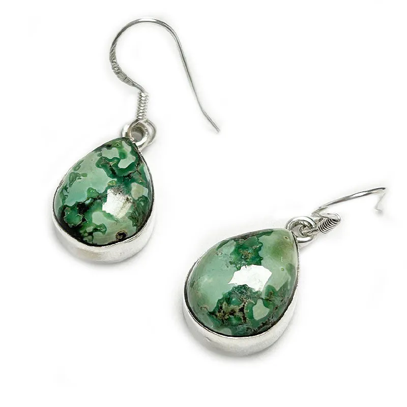 Kang Turquoise Teardrop Silver Earrings