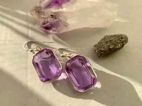 Lilac Quartz Adora Earrings - Small Rectangle