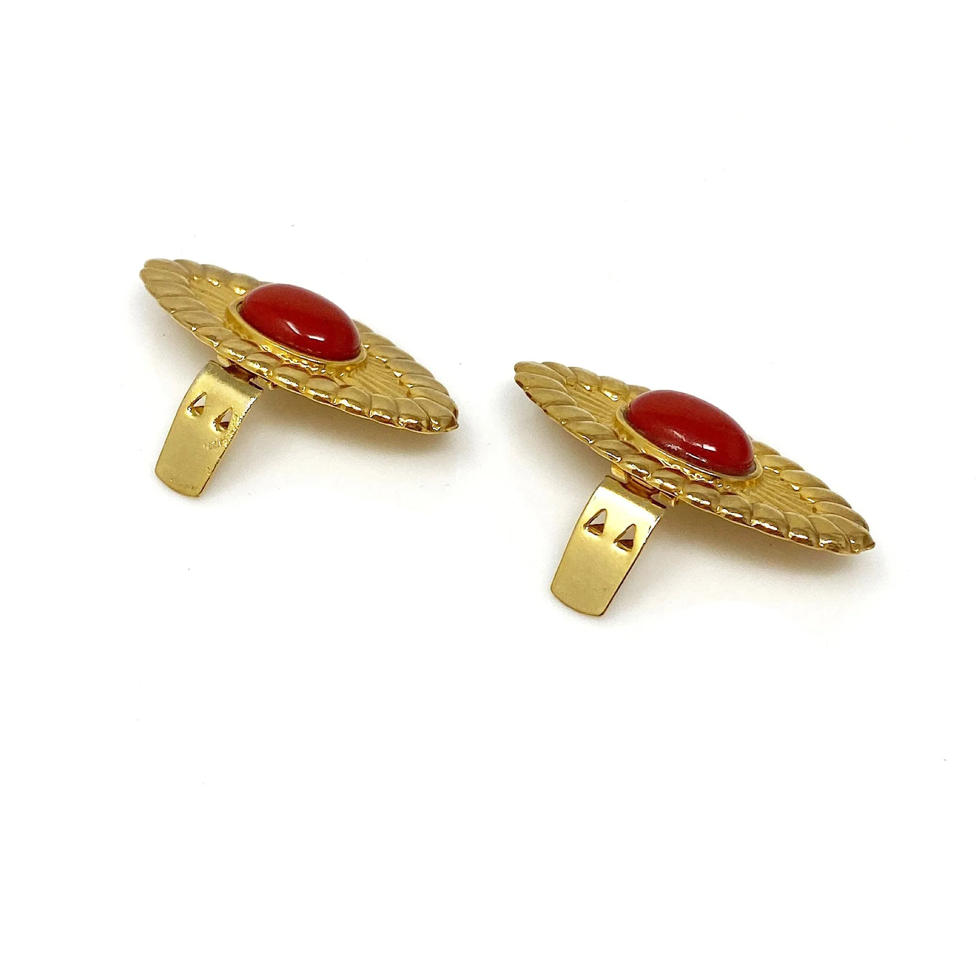 MEGHAN gold carnelian shoe clips