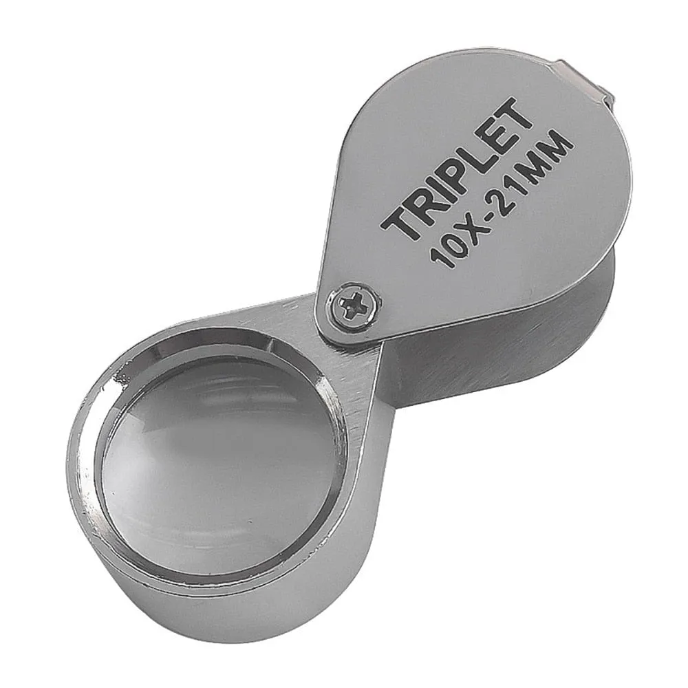 Metal Jewelry Magnifying Glass Jewelers Eye Tool Jewellery Folding Loupe Glass Lens Magnifying Triplet Glass Jewelry Diamond