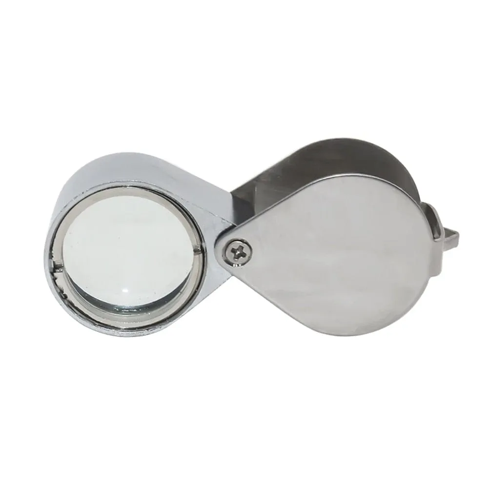 Metal Jewelry Magnifying Glass Jewelers Eye Tool Jewellery Folding Loupe Glass Lens Magnifying Triplet Glass Jewelry Diamond