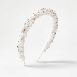 Mia Pearl and Crystal Rolled Headband