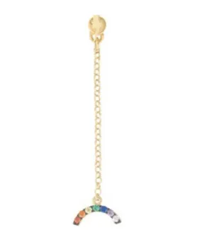 Mini Thunder Stud With Rainbow Charm (single)