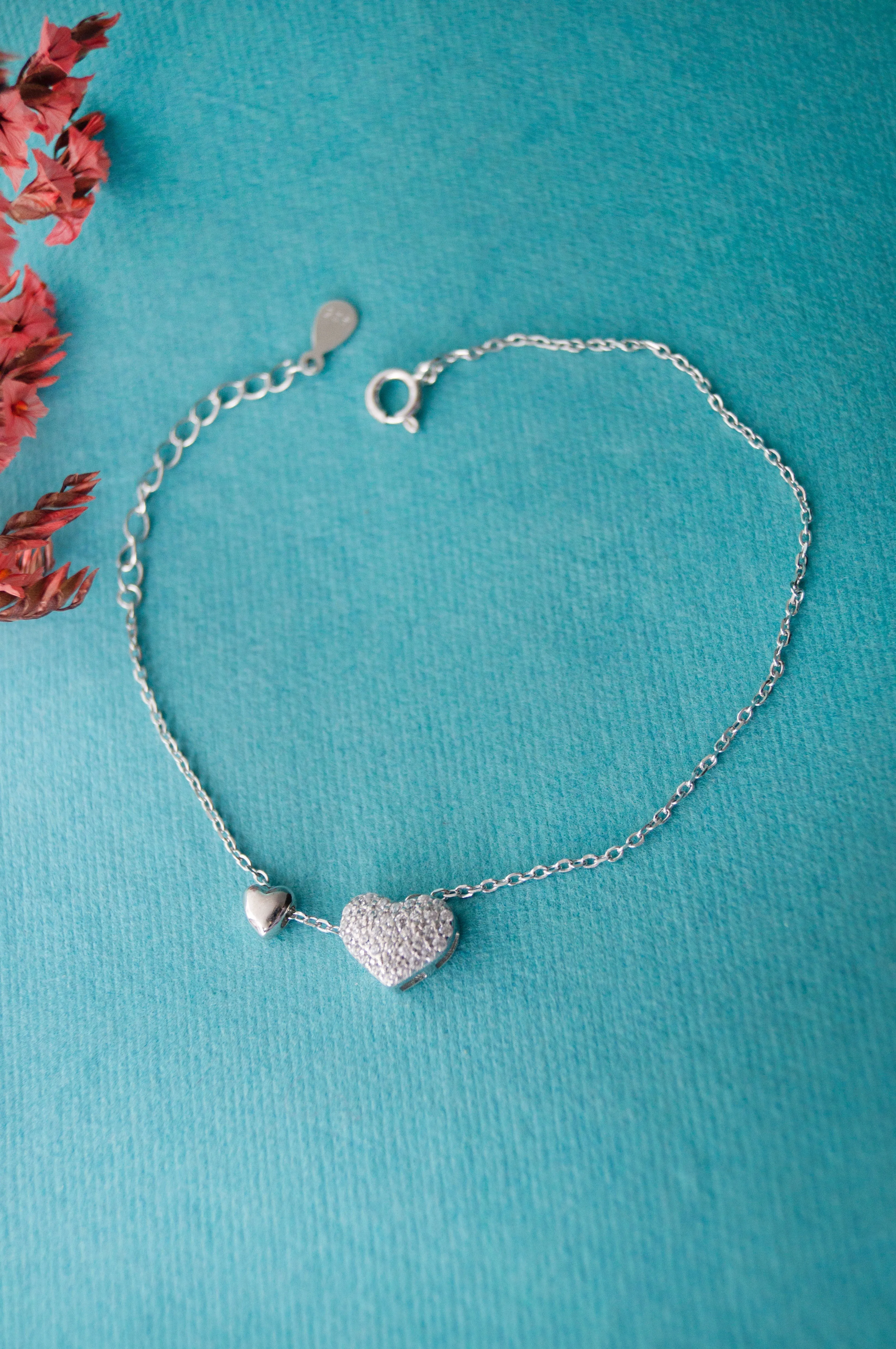 Moving Towards Your Heart Sterling Silver Chain Bracelet