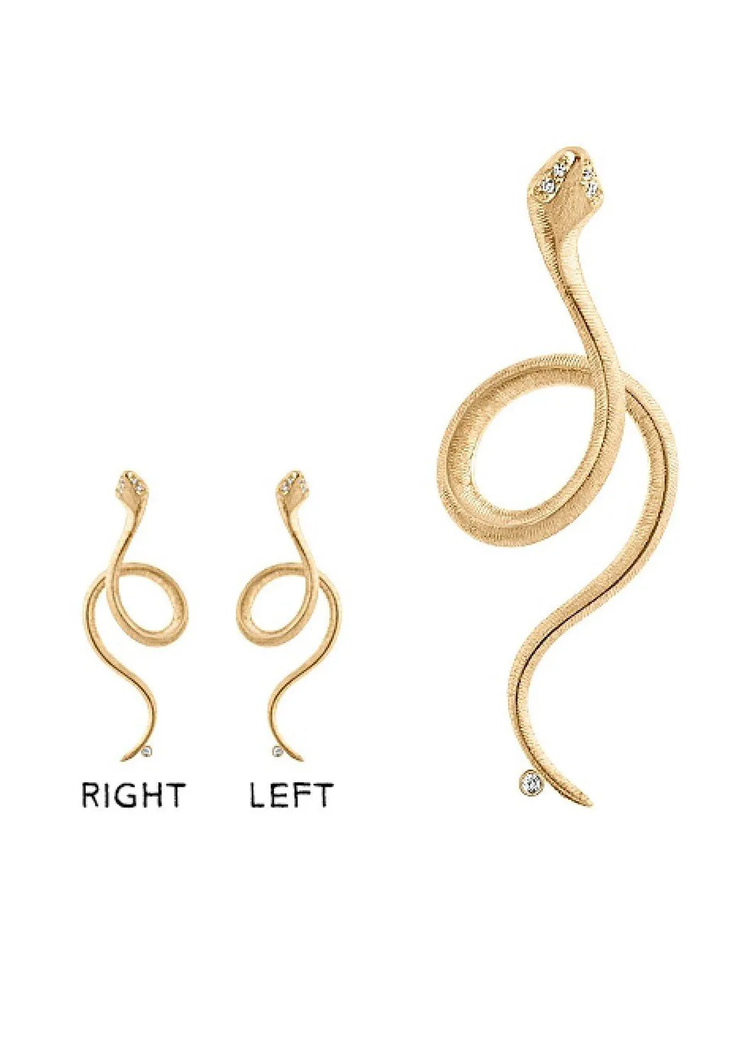 Ole Lynggaard 18KYG Diamond Snake Earrings | Sold Individually