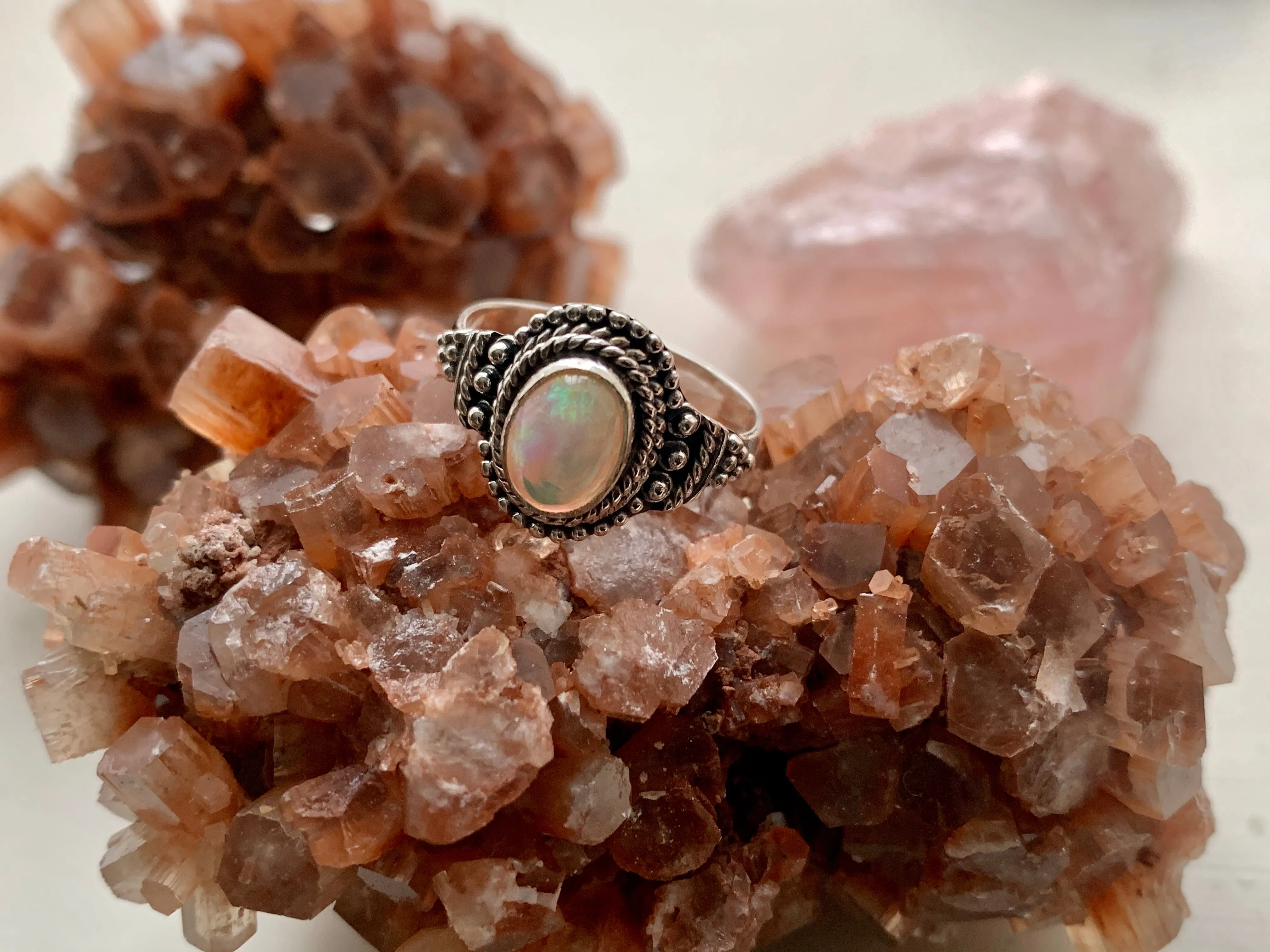 Opal Circe Ring - Teardrop / Round