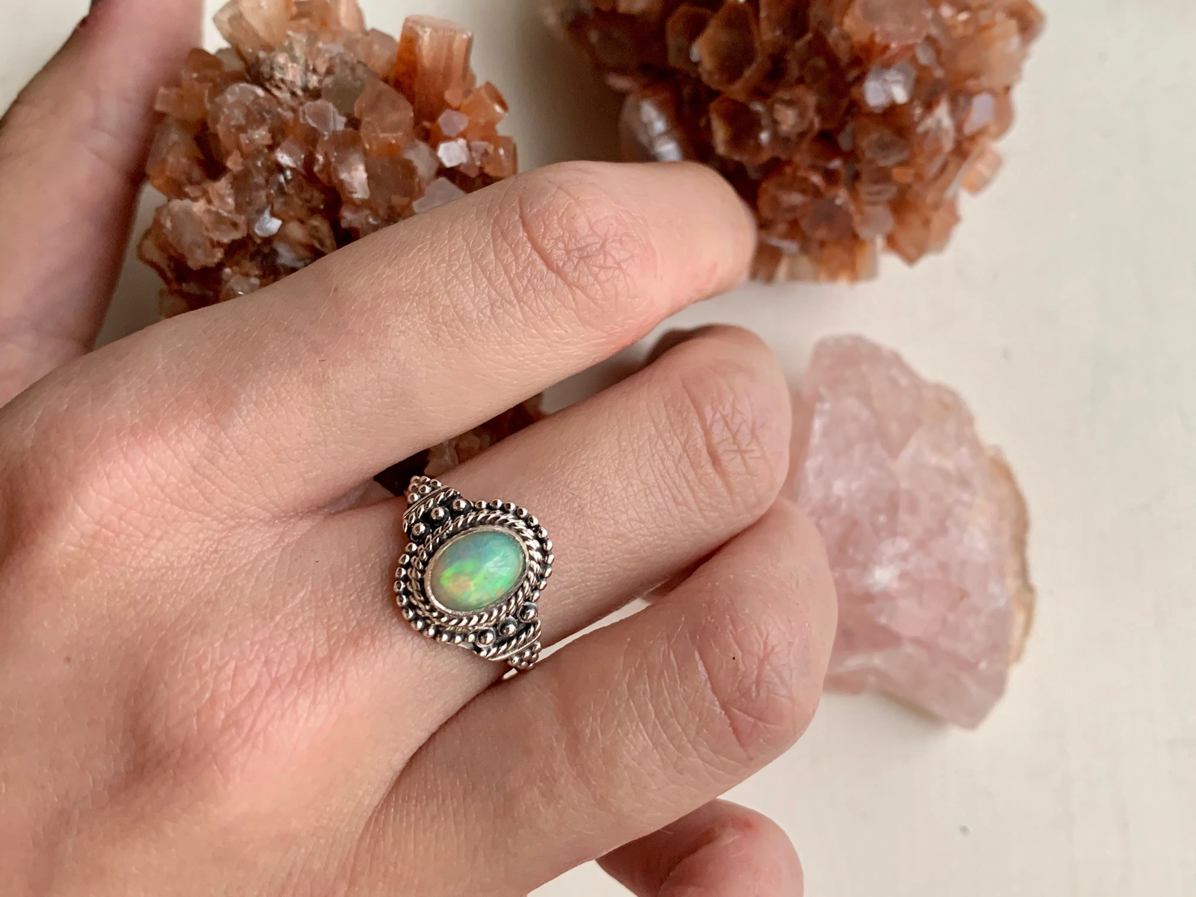 Opal Circe Ring - Teardrop / Round