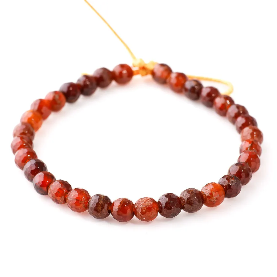 Orange Garnet 6mm Round Faceted - Large Hole Beads