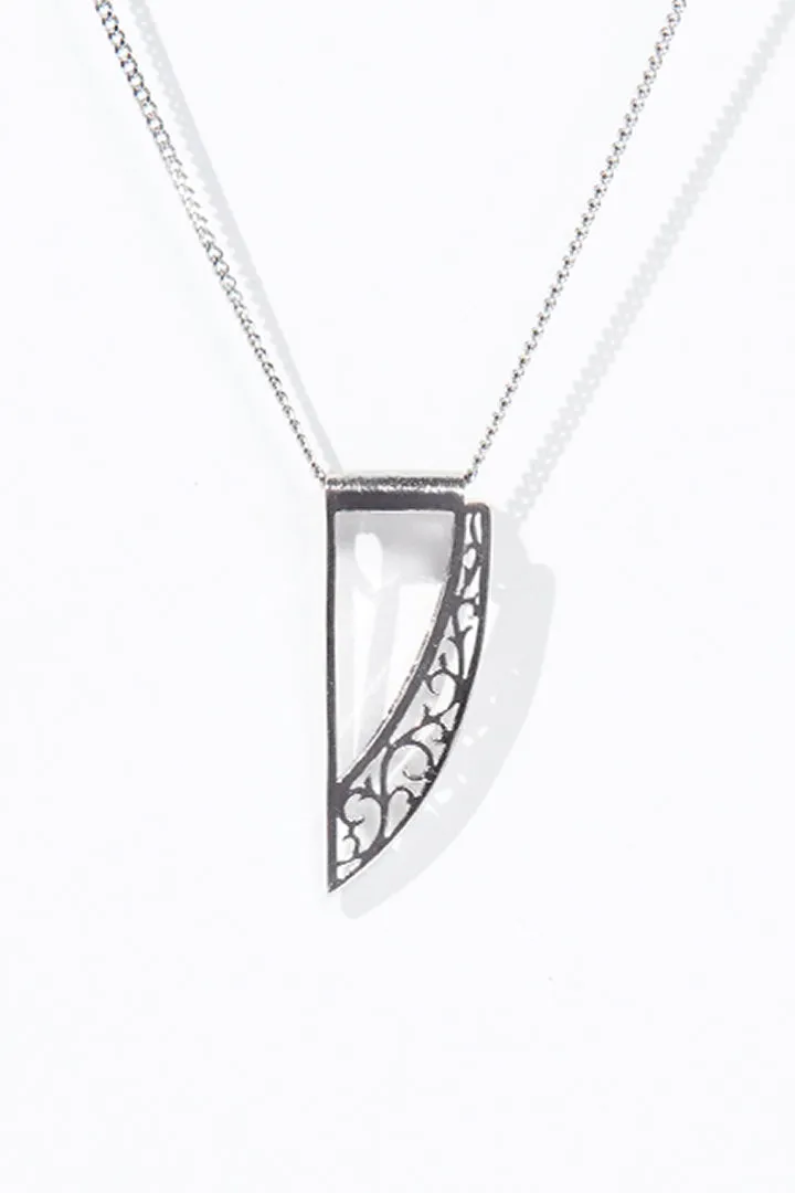 Ornament Claw Pendant - Silver