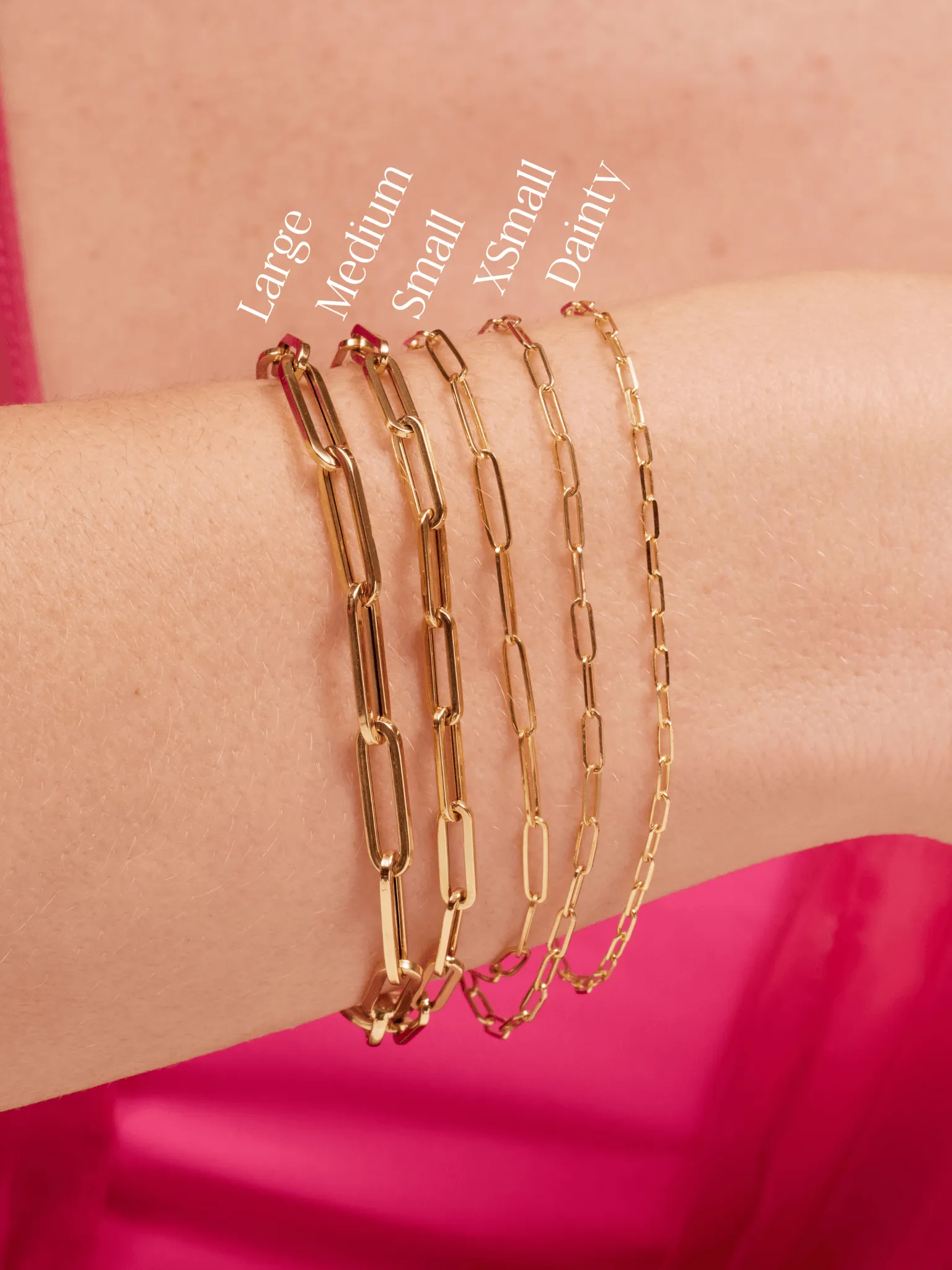 Paperclip 'M' Chain Bracelet 14K