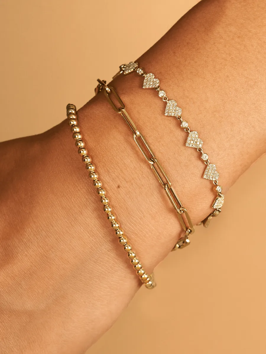 Paperclip 'M' Chain Bracelet 14K