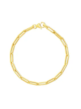 Paperclip 'M' Chain Bracelet 14K