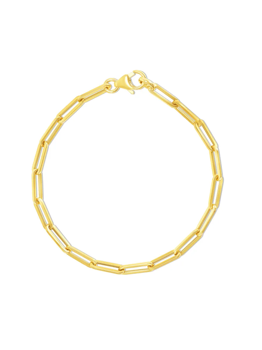 Paperclip 'M' Chain Bracelet 14K