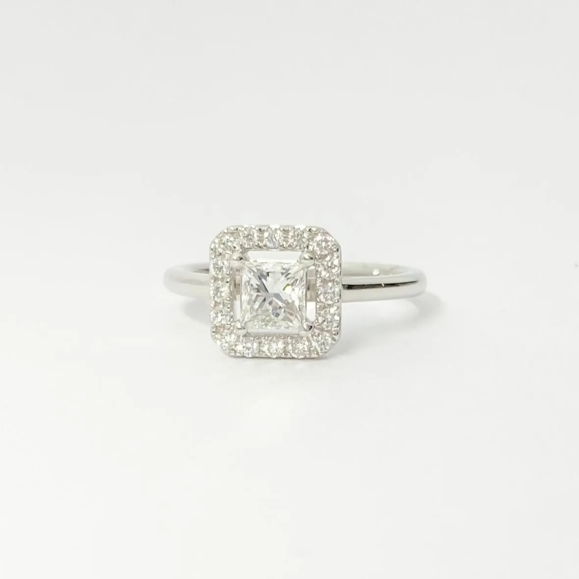 Princess Cut-Out Halo Diamond Ring