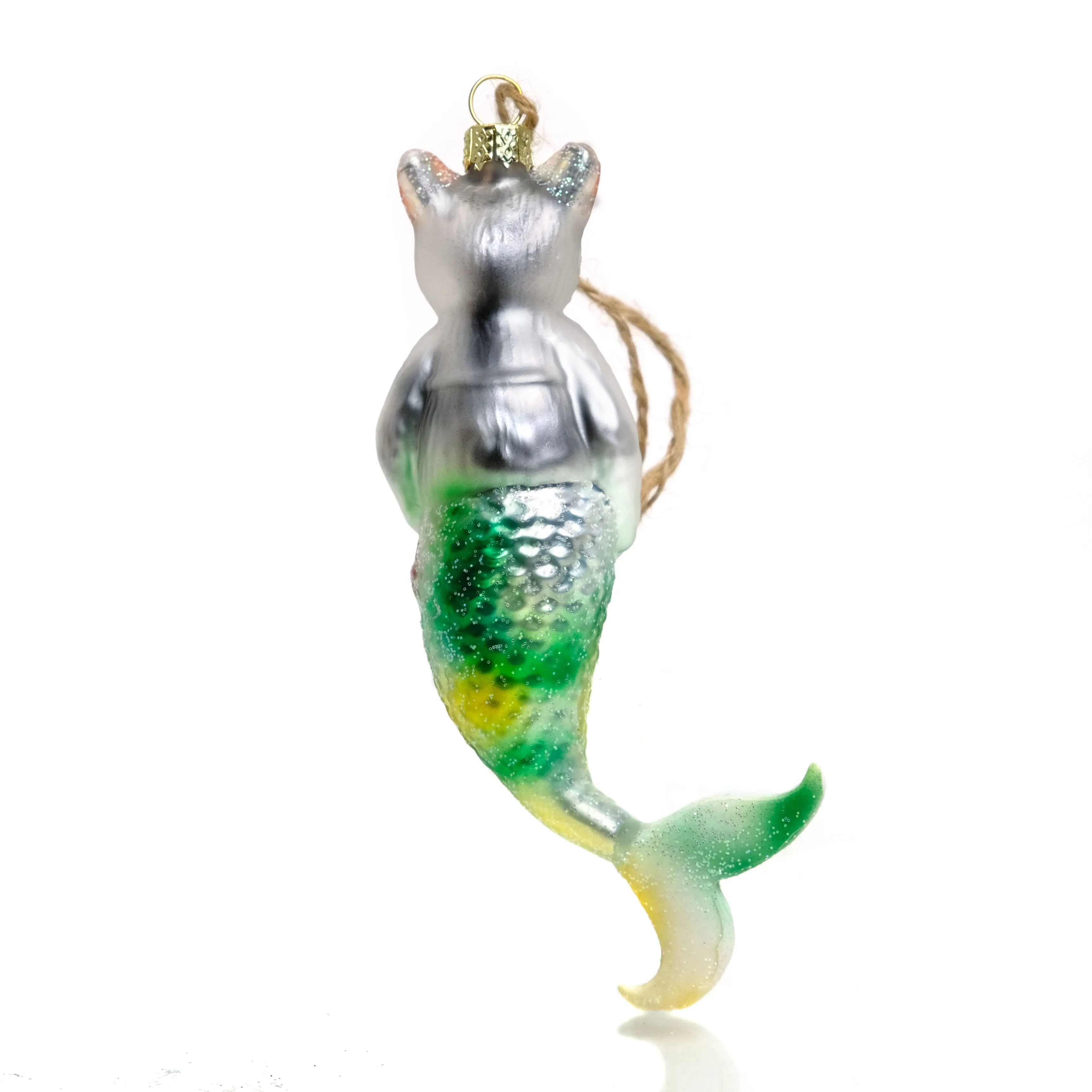 Purr-Maid Glass Mermaid Ornament