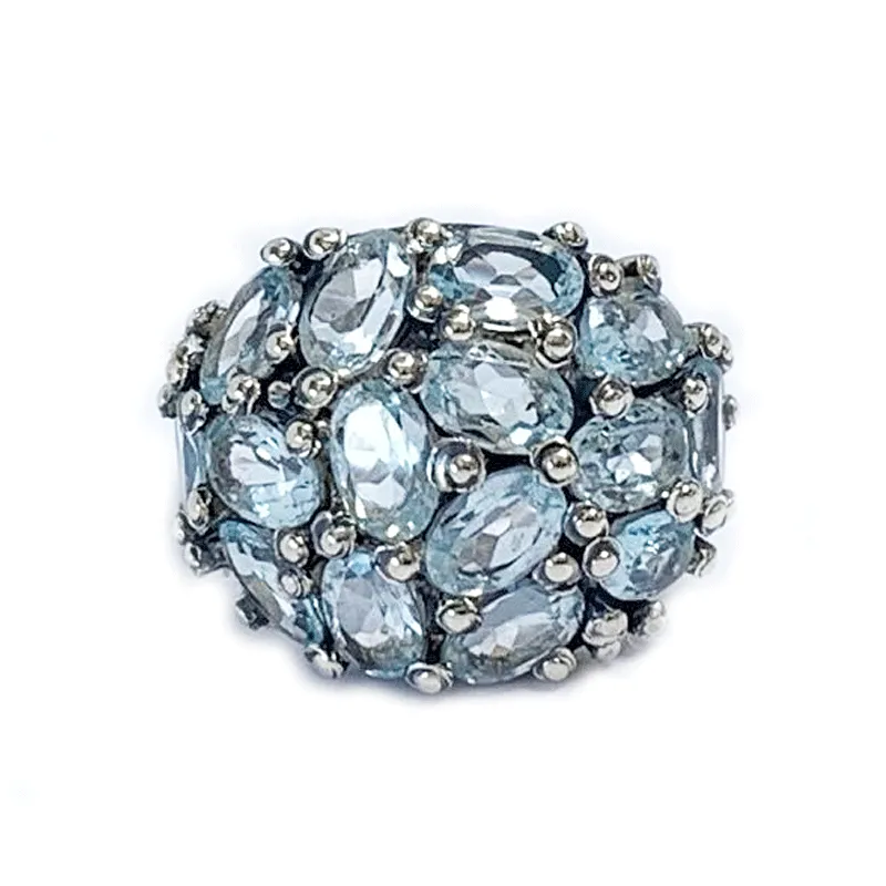 Rain Blue Topaz Gemstone Ring