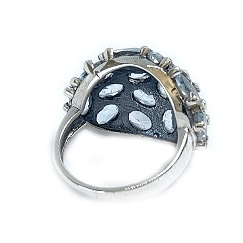 Rain Blue Topaz Gemstone Ring